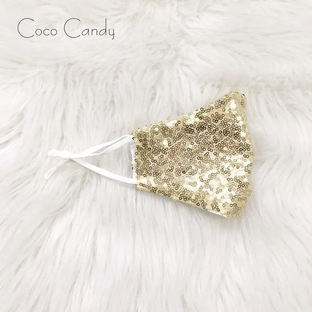 🆕Luxury Gold Sequin Face Mask
